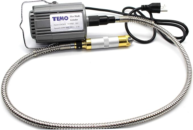 TEMO Heavy Duty Grinder Polishing Rotary Tool with Foot Pedal and Flexible Shaft, 5/32 inch chuck