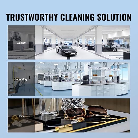 VEVOR Ultrasonic Cleaning Machine with Digital Timer & Heater, Professional Jewelry Cleaner, Stainless Steel Heated Cleaning Machine for Glasses Watch Rings Small Parts Circuit Board (3L)