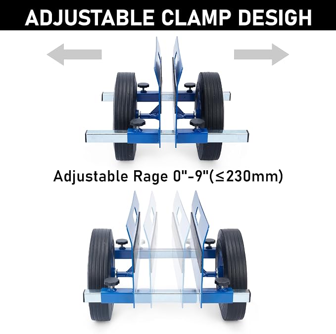 AIWFL Panel Dolly Heavy Duty Door Cart 1100LBS Capacity Adjustable Drywall Mover with 10" Solid Wheels Panel Cart for Drywall Sheet Material Handling All Terrain Slab Dolly