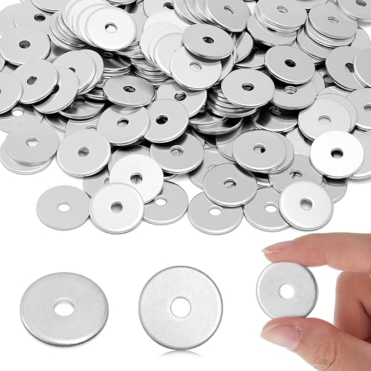 Yaocom 200 Pieces 3/16" x 1" Zinc Fender Washers Thickness 2mm Fender Washers for Wood and Wet Environment
