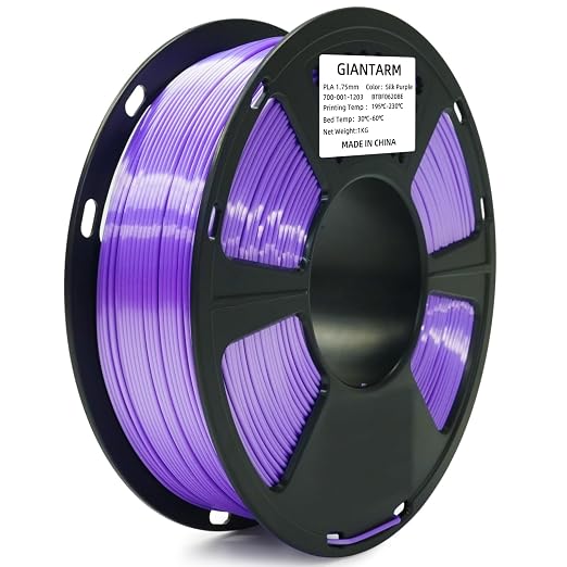 GIANTARM 3D Printer Filament, Silk Purple Pla Filament, 1Kg(2.2lbs) Spool, 1.75mm Dimension Accuracy +/- 0.03mm, 3D Printing Filament