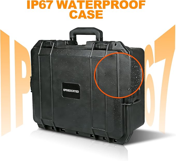 IP67 Hard Protective Case with Custom Pick-and-Pull Foam, Shockproof For Camera Drones Equipment Storage, 18" in