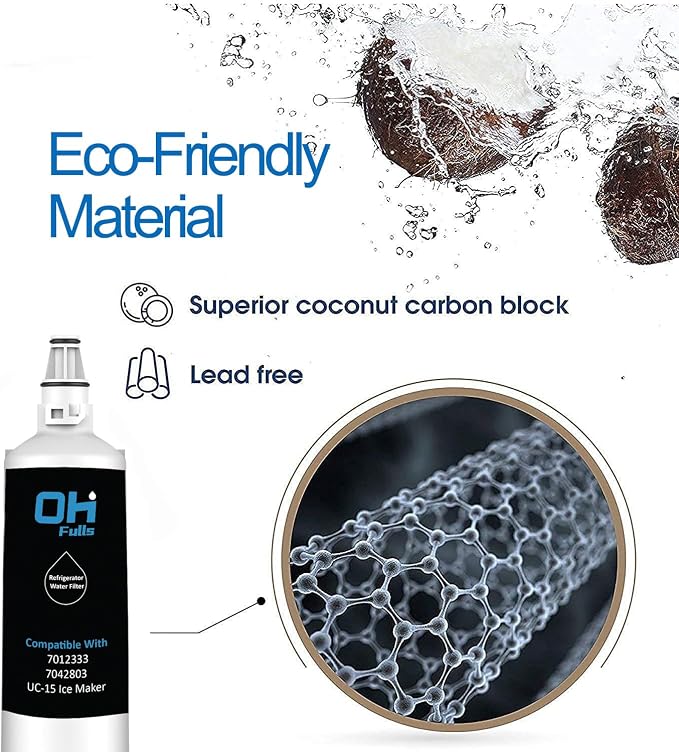 7012333 7042803 Water Filter Replacement, Compatible with Sub-Zero UC-15I, Manitowoc K00374 K00374001 Filter and Manitowoc AR-2800 SM-50 Ice-Maker, 3-Pack