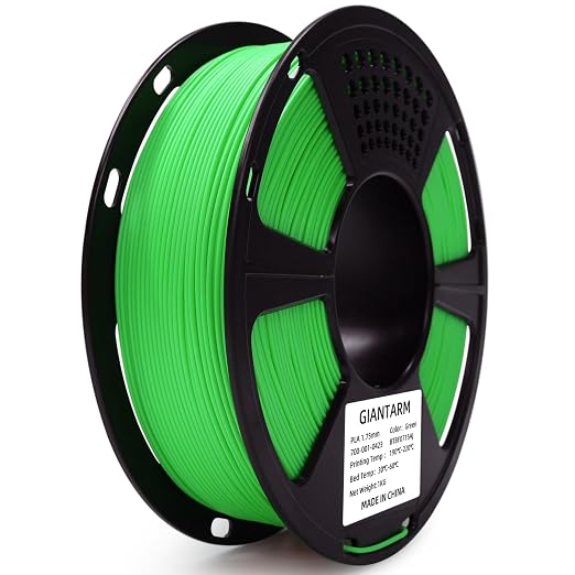 GIANTARM 3D Printer Filament, Green Pla Filament, 1Kg(2.2lbs) Spool, 1.75mm Dimension Accuracy +/- 0.03mm, 3D Printing Filament