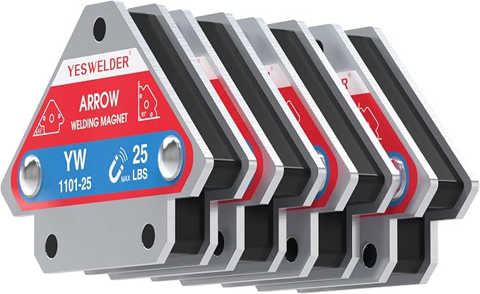 YESWELDER 25 LB Welding Magnet-4 Pieces of Magnetic Welding Holder 25 LBS Holding Power & Switchable Arrow Welding Magnet 66-110LBs On/Off Switch Arrow Magnetic Welding Holder