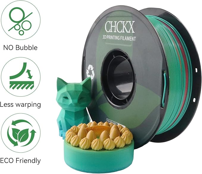 Matte PLA 3D Printer Filament Bundle, 10 Rolls, Dimensional Accuracy +/- 0.02 mm, 1kg (2.2lbs), 1.75 mm Matte Dual Color and Tricolor PLA Filament for Most FDM 3D Printers