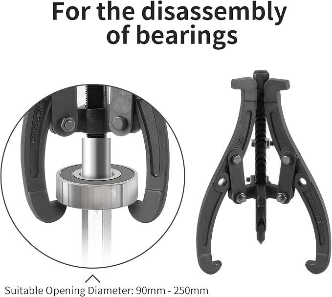 3 Jaw Puller 10in/250mm Universal Bearing Gear Pullers Heavy Duty Extractor Tool,High Carbon Steel Puller,Adjuestable Removal Kit Type for Bearings/Flywheels/Pulleys Remove