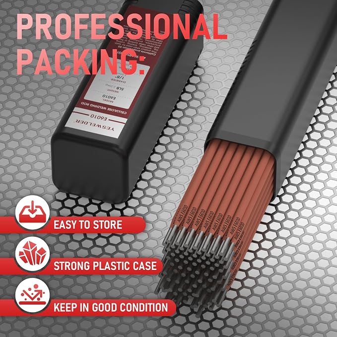 YESWELDER E6010 1/8" 5LB Welding Rod Carbon Steel Stick Welding for All Position