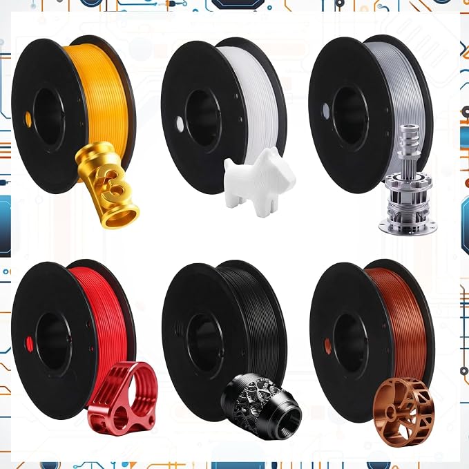 Pangda 3D Printer Filament Pla Bundle 1.75mm Multicolor, ±0.02mm Dimensional Accuracy, 3D Printing Filament for DIY Projects, Holiday Crafts(1.5 kg,Classic Color)