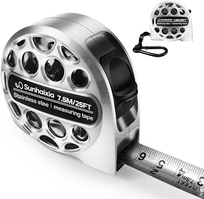 4-in-1 Laser Tape Measure with Laser Level Crosshairs |130ft/40m Laser Distance+16ft/5m AutoLock Tape |Backlit LCD Display (Ft/Inch/M/mm) |for DIY,Construction, Interior Design
