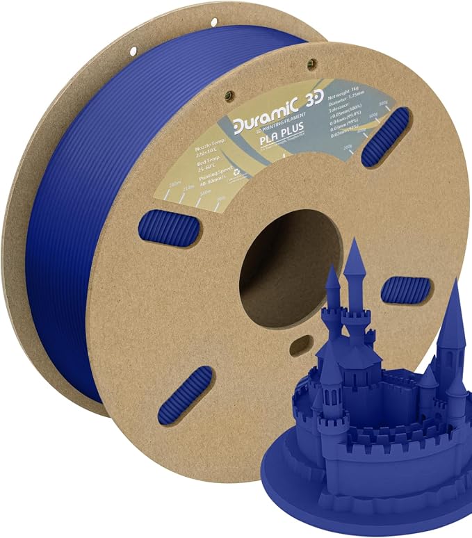 DURAMIC 3D PLA+ Printer Filament 1.75mm PLA Plus Neatly 2Kg Spool(2.2lbs) | PLA Pro Tougher and Stronger, Dimensional Accuracy Probability +/- 0.02mm Space Blue