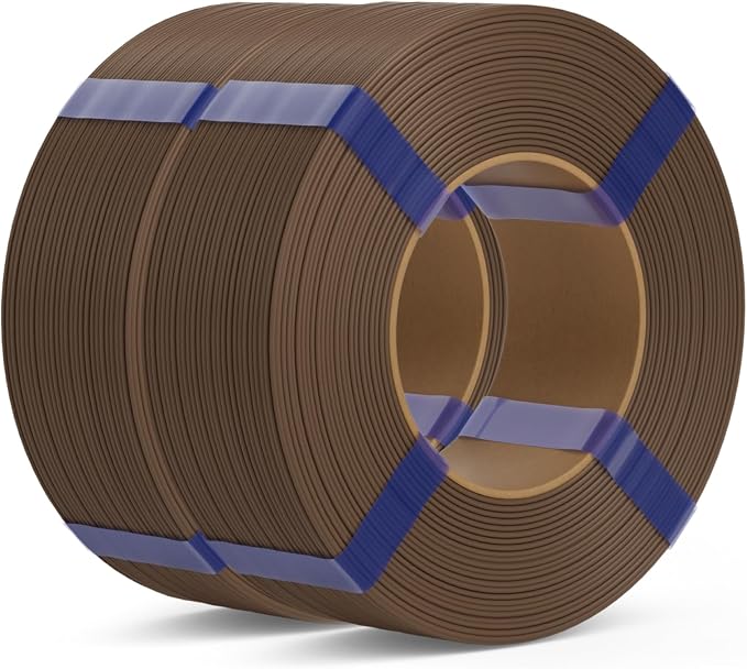 PLA Basic Refill Filament 1.75mm, No Spool 3D Printer Filament, Dimensional Accuracy +/- 0.02mm, Fits for Most FDM 3D Printers, 2KG Brown