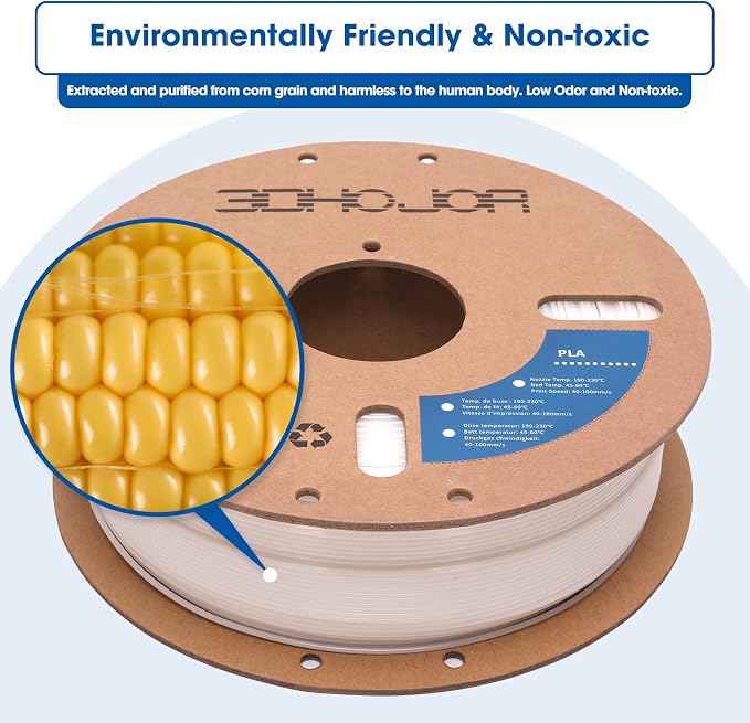 3DHoJor PLA Filament 1.75mm 3D Printing Filament PLA Lite 1kg Cardboard Spool (2.2lbs), Fit Most FDM 3D Printer,Dimensional Accuracy +/- 0.03 mm,Vacuum Packaging-Natural