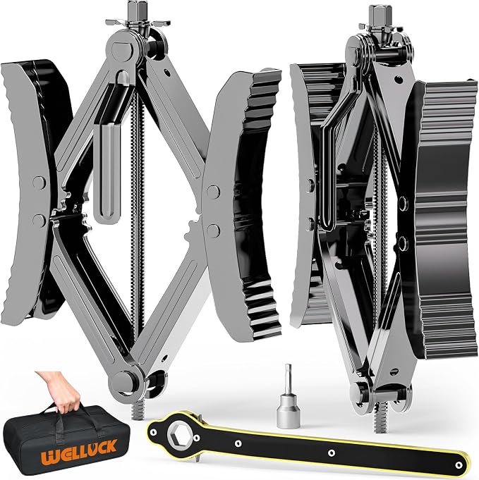 WELLUCK Camper Wheel Chock Stabilizer 2 Sets for RV Travel Trailer Heavy Duty X-Shaped RV Chocks Anti-Move Tire Wheel Chock, Fits 3.5" to 12" Wheel Gaps