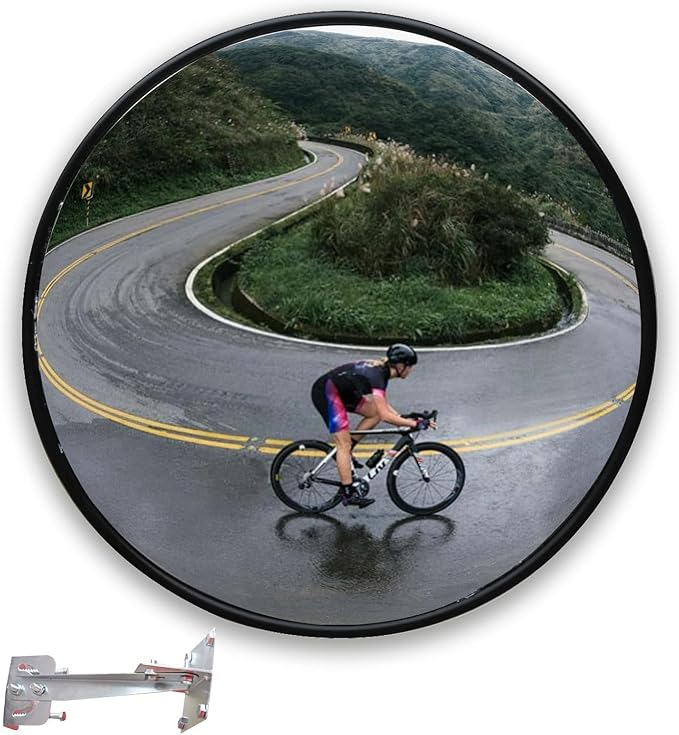 30 inch Security Mirror, Corner Security Blind Spot Mirror with Adjustable Wide Angle View for Garage,Warehouse,Parking Indoor Use (Black)