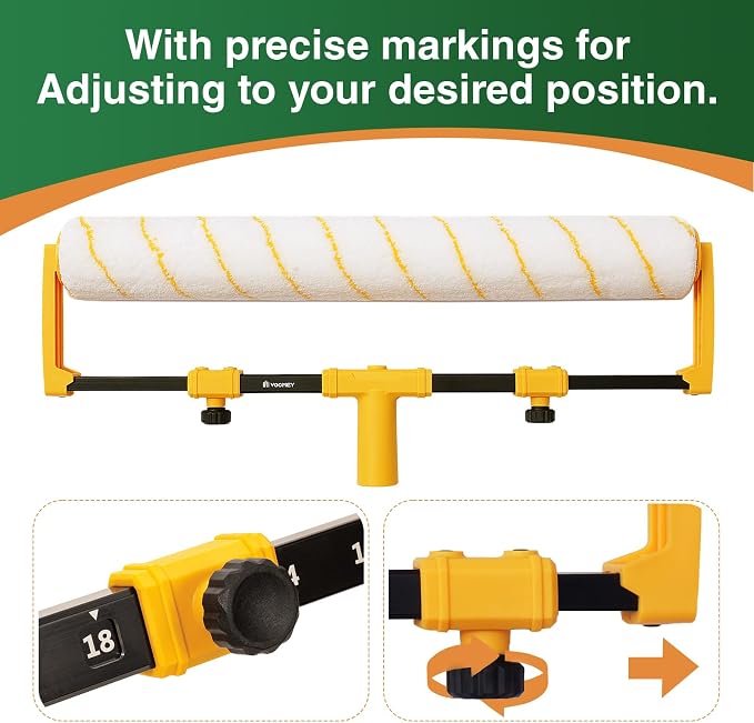 Voomey 18" Paint Roller Kit，10Pc Paint Roller Tray with Liner,12" 18" Microfiber Paint Roller,Paint Extension Pole，Suitable for DIY Interior Walls, Rooms