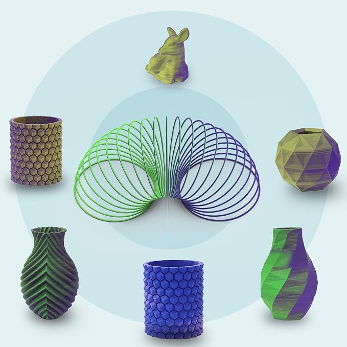 ERYONE PLA Filament 3D Printer Filament Bundle Multicolor 1.75mm +/- 0.03mm, PLA Filament 250g Spool, 4 Rolls, Matte Dual Color 1