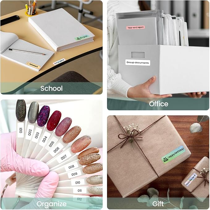 Phomemo Label Maker Machine with Tape, D35 Portable Bluetooth Handheld Label Printer Wireless Mini Labels Maker, Easy to Use with Smartphone Small Sticker Labeler Rechargeable for Home Office organize