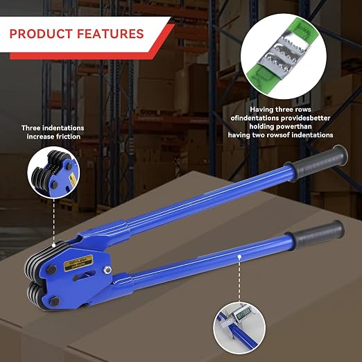 Banding Strapping Kit with 3/4" x1600 ft Green Polyester (PET) Band 200 Metal Seals Tensioner Sealer Tool for Pallet Box Packaging
