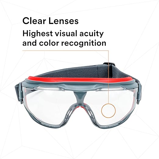 3M GoggleGear 500 Series GG501SGAF, Clear, Scotchgard Anti-fog Lens, 1 Pair