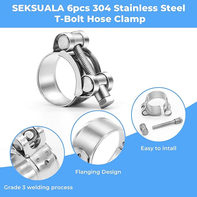 130Pcs 6-25mm Spring Band Hose Clamps With 6 Pack 17-19mm T-Bolt Hose Clamp
