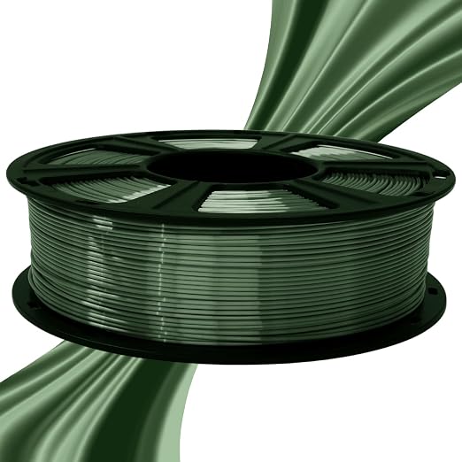 GIANTARM 3D Printer Filament, Shiny Silk Green PLA Filament, 1Kg(2.2lbs) Spool, 1.75mm Dimension Accuracy +/- 0.03mm, 3D Printing Filament,Fit Most FDM Printer