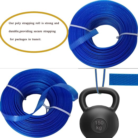 Packaging Strapping Kit - Pallet Poly Tensioner Tool Sealer, Banding Tool, 4000" Length x 1/2" Wide PP Belt, 100 Metal Seals for Packing and Shipping