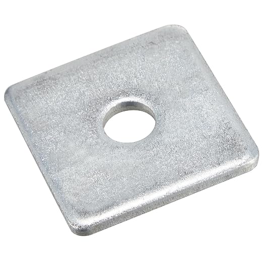 Yaocom 1 Pcs 5/8"(ID) x1/8"x3"x3" Square Washers Heavy Duty Galvanized Steel Gasket Flat Washers Nut Fastener Hardware Flat Pad (50mm)