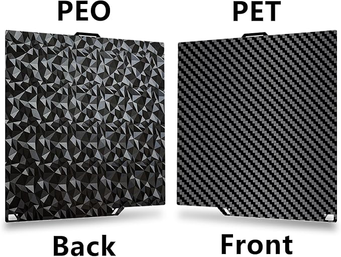 Diamond+Carbon Plate for ELEGOO Centauri Carbon Build Plate 260x271mm, Dual-Sided PEO PET Magnetic Spring Steel Bed CC/CC2 Plate, High-Temp Resistant Printing Surface for ELEGOO CC/CC2 3D Printer