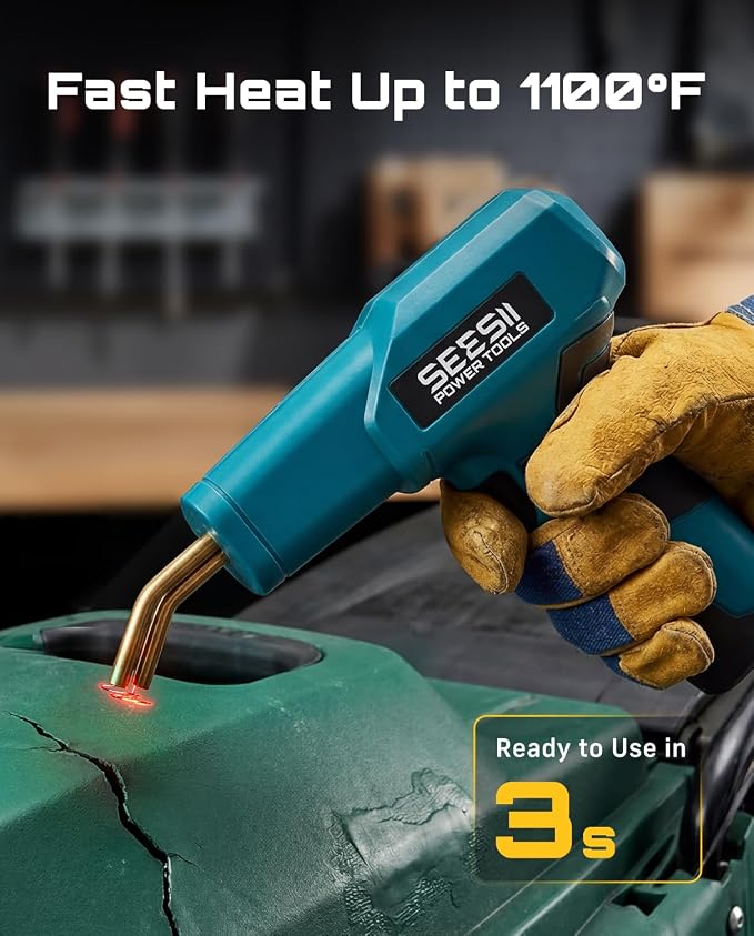SEESII 150W Plastic Welder Welding Kit, 2 in 1 Hot Stapler Plastic Repair Kit with 60W Soldering Iron, Staples, 20PCS Plastic Rods & Pliers for Car Bumper Crack, Kayak, Dashboard, Plastic Toys Repair