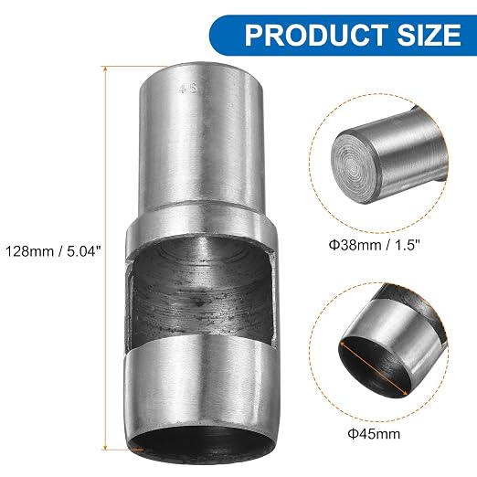 HARFINGTON Leather Round Hole Punch, 45mm Hollow Hole Puncher Cutter Carbon Steel Circle Hole Punching Cutting Tool for Belt/DIY Leather Craft