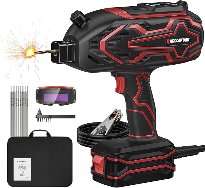 ARCCAPTAIN 140A Handheld Welder with 7 1/4 Reversible Welding Cap