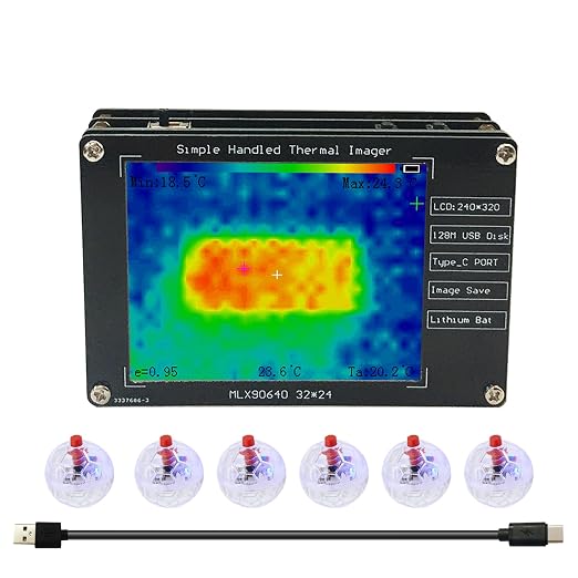 Portable Infrared Thermal Imaging Camera with 2.8" LCD Display, 320x240 Resolution, -40°C to 300°C Range, USB-C Rechargeable, Built-in Storage for Home & Industrial Use