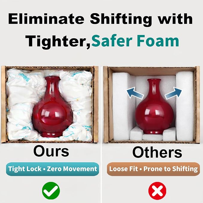 16 Pcs Expanding Packing Foam, Protective Packaging Foam for Shipping Fragile Items, Protects PC, Electronics, Glassware, Pottery & Irregular Shapes, 14”x16”