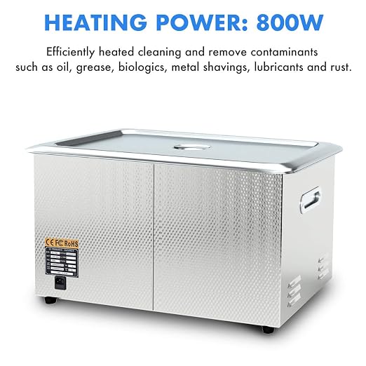 Ultrasonic Parts Cleaner 30L 800W Heated Parts Cleaner for Guns Carburetors Injectors Jewelry Large Capacity Use in Automotive and Firearm Industry Commercial Cleaning Machine Upgrade