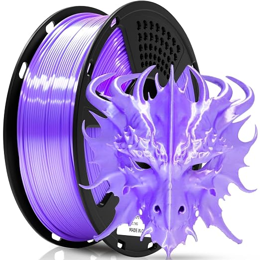 Geeetech Purple Silk PLA Filament 1.75mm for 3D Printer, Metal-Like Shiny 3D Filament 1kg (2.2lbs) 1 Spool, Dimensional Accuracy +/- 0.02 mm, Metallic Purple