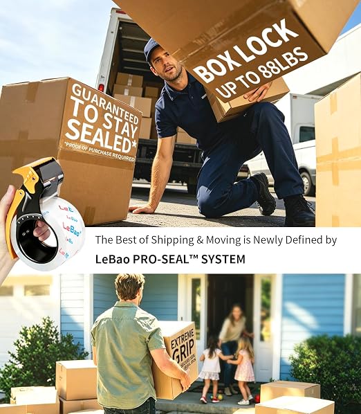 Heavy Duty Packing Tape with Dispenser, 36 Rolls x 1.88 in. x 60 yds. x 2.7 MiL, Strong Hold HD Clear Packaging Tape Secure Sealing for Cardboard, Bubble Wrap, Shipping Supplies, Total 2160 yds.