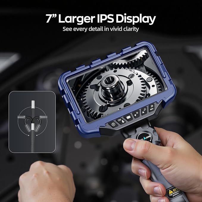 3.9mm Ultra Thin Borescope & 7'' IPS Two-Way Articulating Borescope