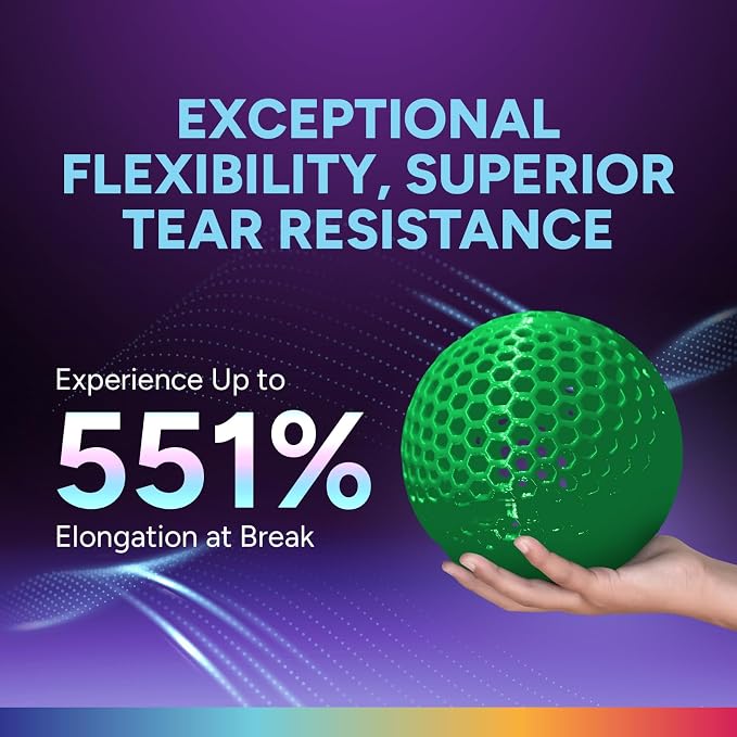 OVERTURE High Speed TPU 95A Flexible 3D Printer Filament 1.75mm | High Elasticity & Durability Filament,1kg Spool(2.2lbs),Fit Most FDM Printer(HS TPU Translucent Green)