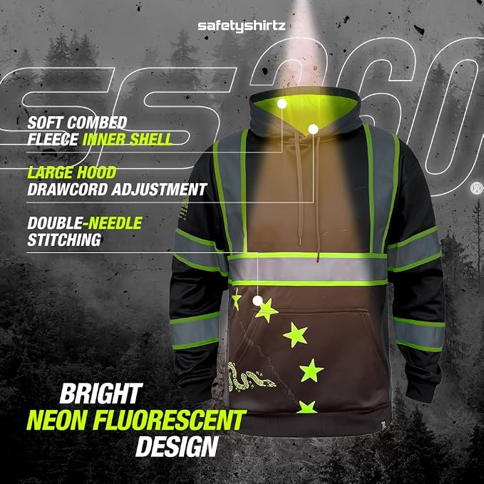 SafetyShirtz SS360 ANSI Class 3 Type R Graphic Hoodie