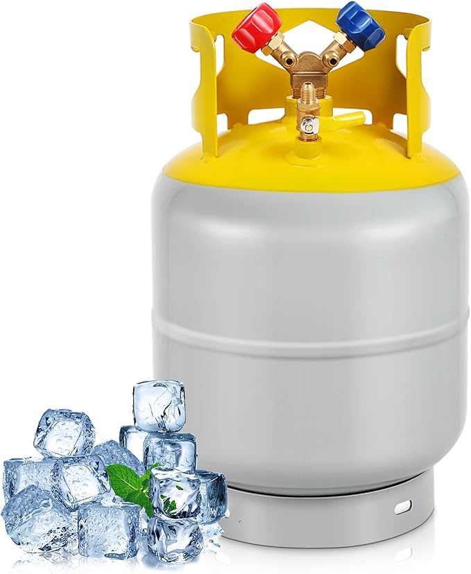 FAHKNS Refrigerant Recovery Tank 30 LB for R22, R134A, R410A Refrigerant with 1/4 SAE Y-Valve Liquid/Vapor Reclaim Tank Reusable