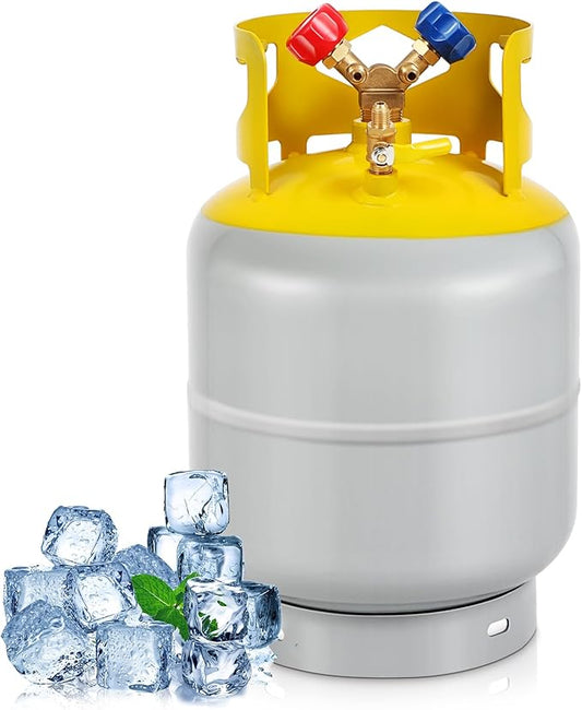 FAHKNS Refrigerant Recovery Tank 30 LB for R22, R134A, R410A Refrigerant with 1/4 SAE Y-Valve Liquid/Vapor Reclaim Tank Reusable