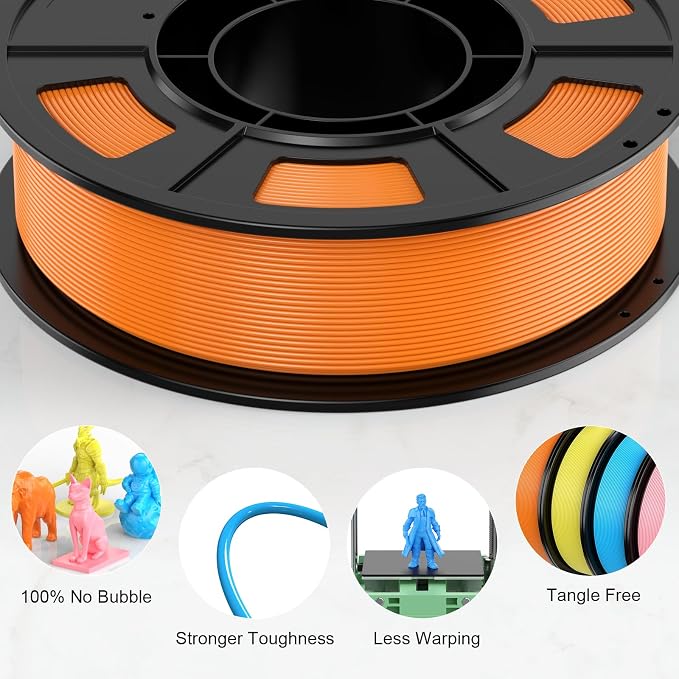 ENTINA 4 Colors PLA 3D Printer Filament for Tina 2, Dimensional Accuracy +/- 0.02mm, 1.75MM 250G 3D Printer Filament Bundle for 3D Printers