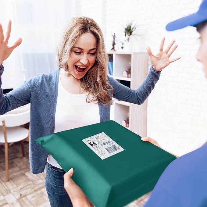 Fuxury Poly Mailers 12x15.5 100 Pcs, Waterproof Shipping Bags for Clothing | Forest Green,Strong Adhesive Shipping Envelopes for Small Business, Self Seal Mailers Poly Bags Mailing Envelopes