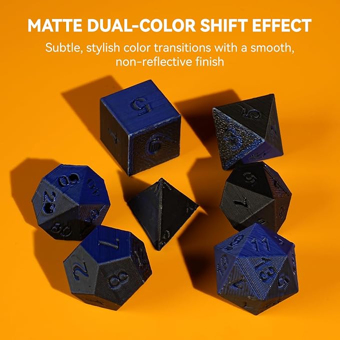 JAYO Dual Color Matte PLA 3D Printer Filament 1.75mm, Black-Blue Two-Tone PLA, Matte Finish Hides Layer Lines, ±0.02mm Accuracy, 1.1kg (2.42 lbs) Spool, Fit Most FDM Printers