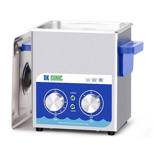 DK SONIC Ultrasonic Cleaner,2L 60W Ultrasonic Jewelry Cleaner with Heater& Mechanical Timer,Sonic Cleaner for Cleaning Jewelry,Eyeglasses,Coins(Include Basket)