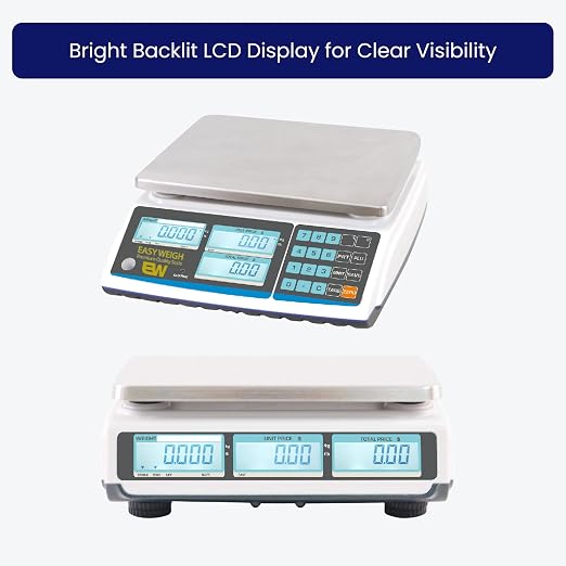 Aquos Digital Kitchen Scale Class III Legal for Trade Price Computing Scales Food & Retail Scale with LCD Backlit Display Tare Function & Stainless Steel Platform (Base, 60Lbs)
