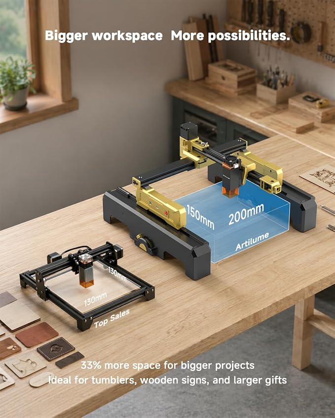 T1 Laser Engraver,Foldable Laser Engraver Machine with App Control Protective Case,Portable Lazer Cutter and Engraving Machine for Small Business DIY Crafts Wood Leather(T1 3000mW)
