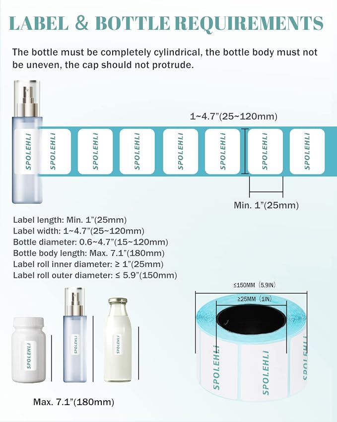 Bottle Labeling Machine with Swing Arm, Manual Round Bottle Labeler Label Applicator Adjustable Self-Adhesive Labeling Machine for φ0.6-4.7” Cylinder (with Pressing bar)