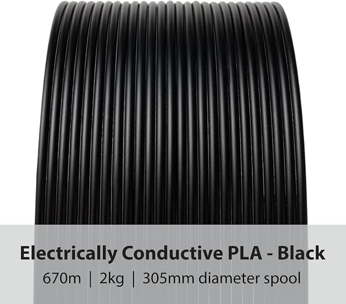 Protopasta Electrically Conductive Composite Black PLA 3D Printer Filament for Electrically Conductive 3D Prints | Easy Printing with Low Warp | 1.75mm Filament | 2kg with Recyclable Cardboard Spool